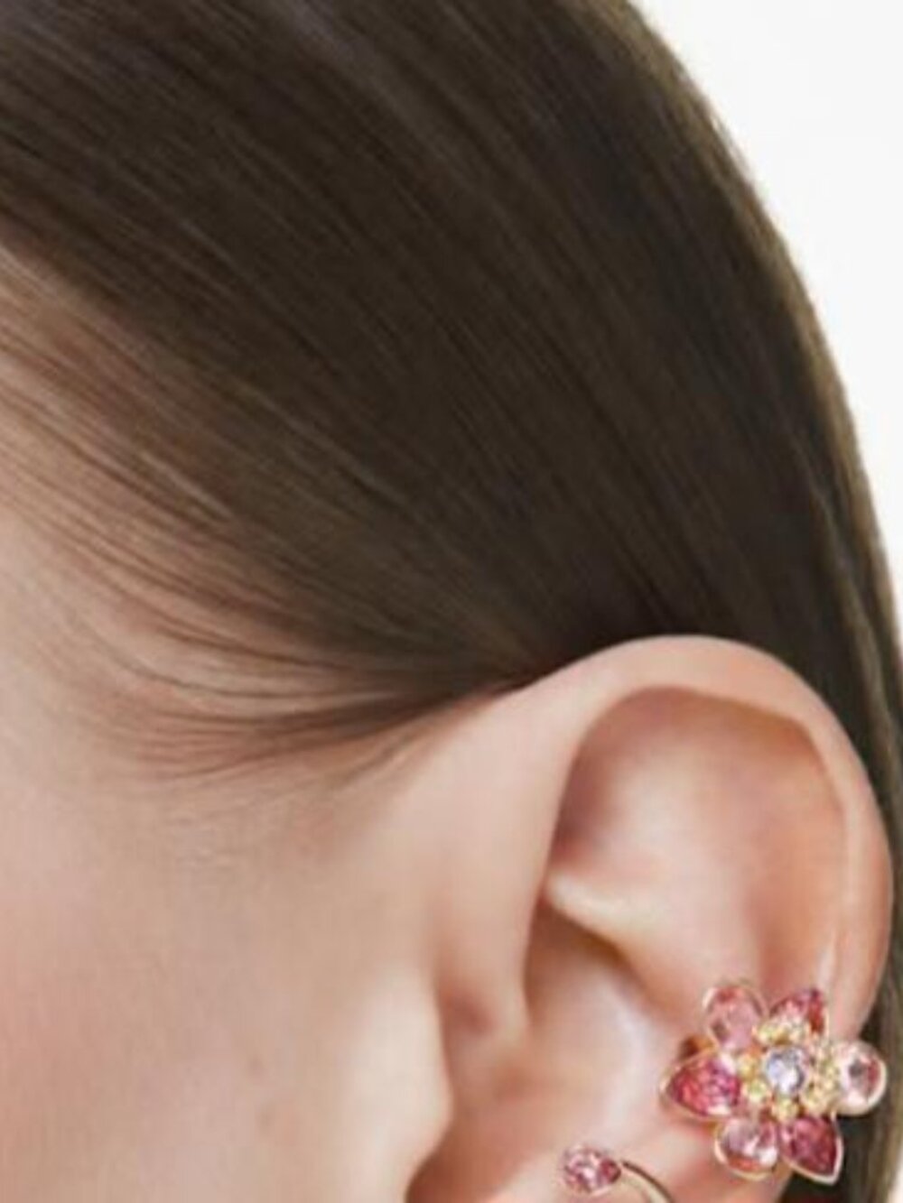 Idyllias Collection Cystal Gold -Tone Plated Single Earring Cuff